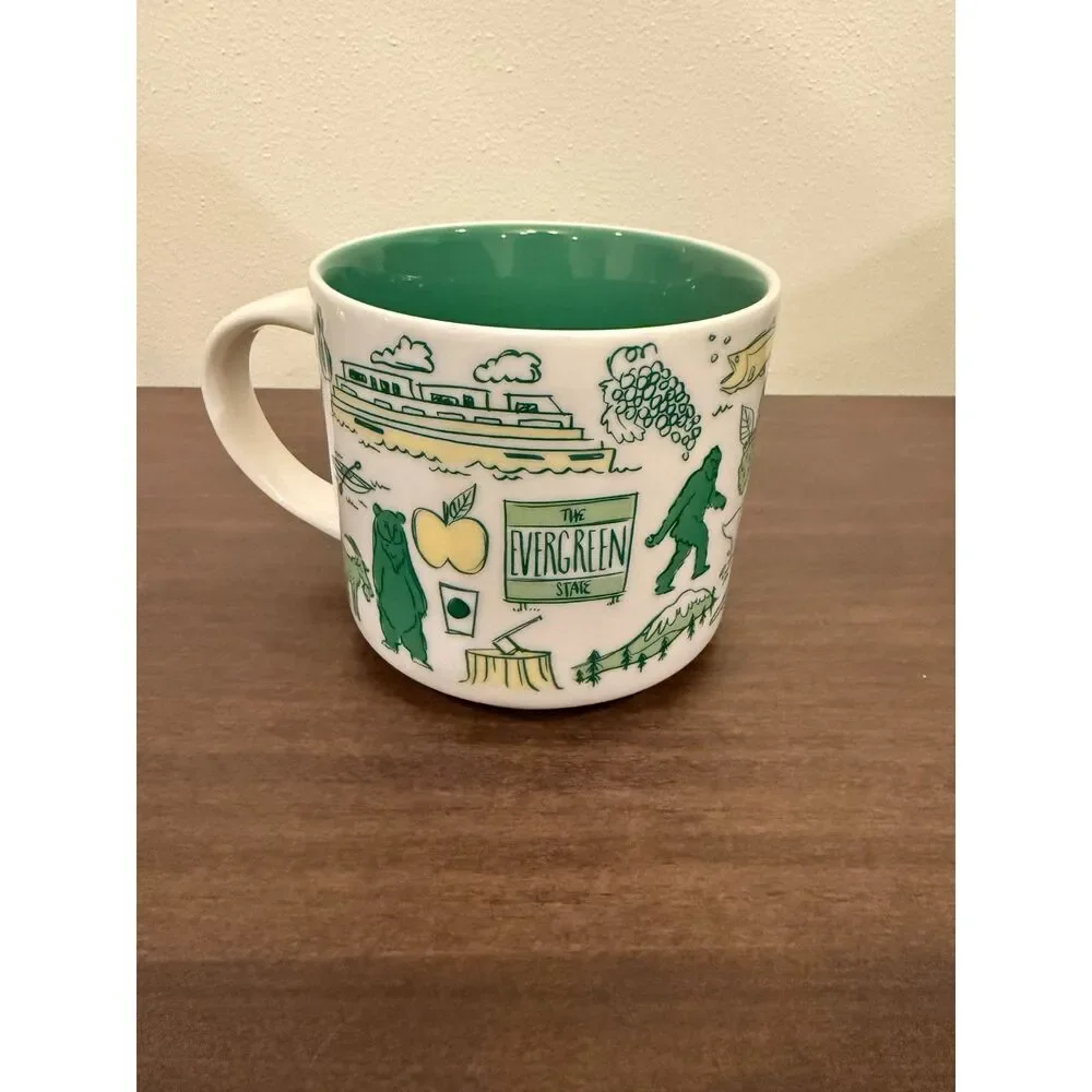 EUC Starbucks Been There WASHINGTON Evergreen STATE 14oz Coffee Tea Mug Cup